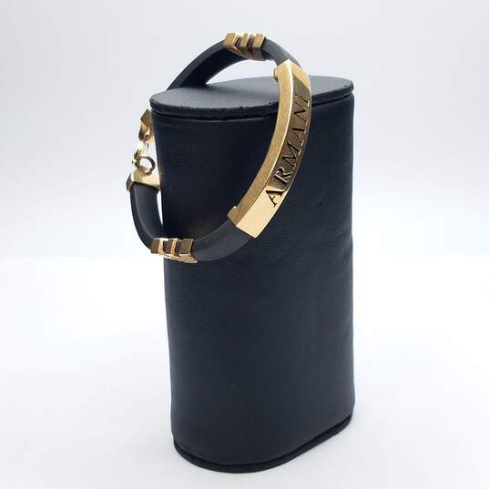Armani 14K Gold Black Rubber Bracelet 20.8g image number 1