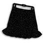 Womens Black Star Print Back Zip Ruffle Hem Short A-Line Skirt Size Medium image number 3