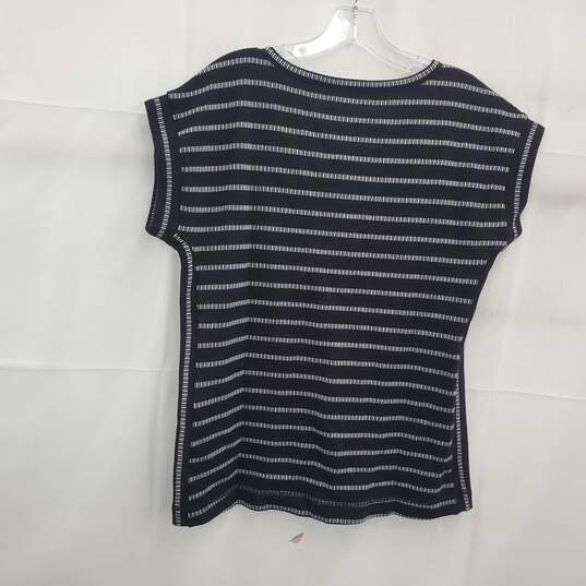 Talbots Black & White Striped Stretch T-Shirt Women's Size S NWT image number 3