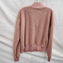 Topshop Women's Pink 1/4 Zip Fleece Pullover Sweater Size 8 alternative image