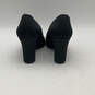 Womens Black Leather Almond Toe High Block Pump Heels Size 8.5 image number 2