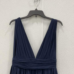 NWT Womens Heavenly Hues Blue Pleated Sleeveless V-Neck Maxi Dress Size XS alternative image