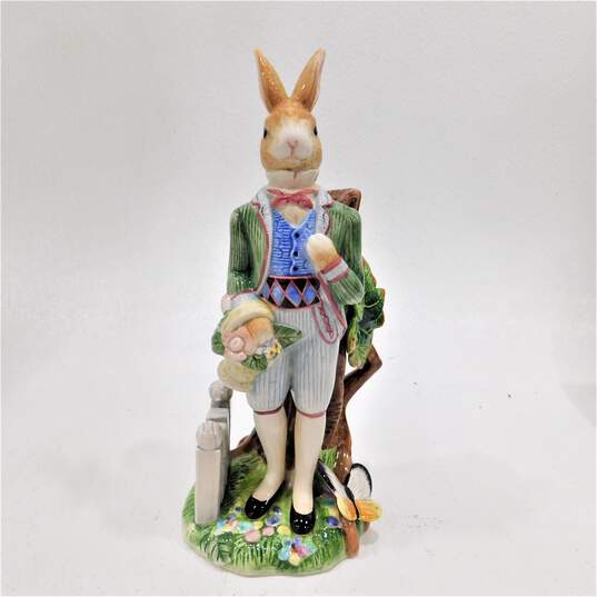 Vintage Fitz and Floyd Old World Rabbit Candlestick Holder Gentleman Bunny image number 2