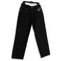 Mens Black Denim Dark Wash Embroidered Straight Leg Jeans Size W36 image number 1