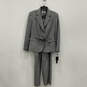 NWT Womens Gray Long Sleeve Three Button Blazer Pants Two Piece Set Size 16 image number 1