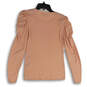 Womens Pink Knitted Ruched Long Sleeve Crew Neck Pullover Sweater Size S image number 2