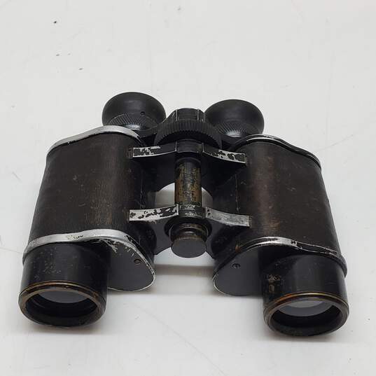 Vintage Stereo 8x Luminous Binoculars in Leather Case for Parts/Repair image number 1