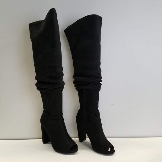 Wild Diva Lounge Women's Open Toe Boots Black Size 5.5 image number 3