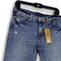 NWT Womens Blue Mid Rise Sienna Slim Distressed Boyfriend Jeans Size 2/26 image number 3