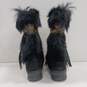 Bear Paw Women's Black Furry Boots Size 5 image number 4