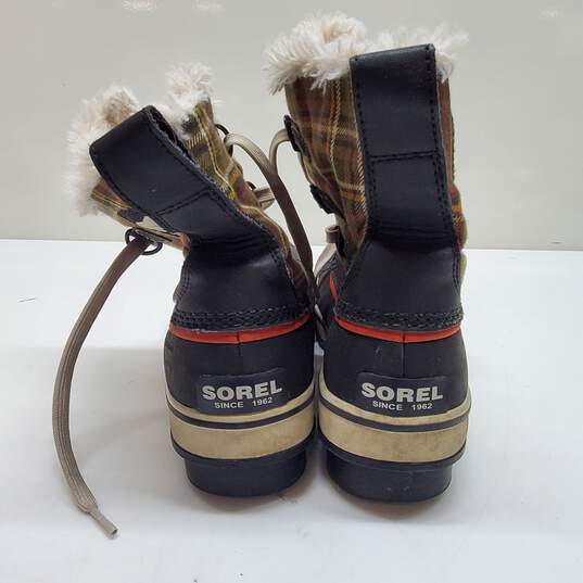 Sorel Tivoli Brown Plaid Snow Duck Boots Size 7 image number 3