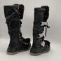 NWT Womens Black Faux Leather Fur Platform Heel Knee High Snow Boots Sz 10 image number 3