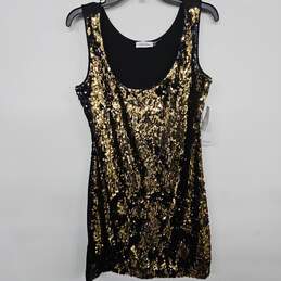 Calvin Klein Black & Gold Sequin Dress