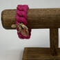 Designer Betsey Johnson Pink Rubber Heart Shape Birds Bracelet Charm image number 1