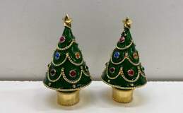 Neiman Marcus Enamel Set of 2 Holiday Salt and Pepper Christmas Tree Shakers alternative image