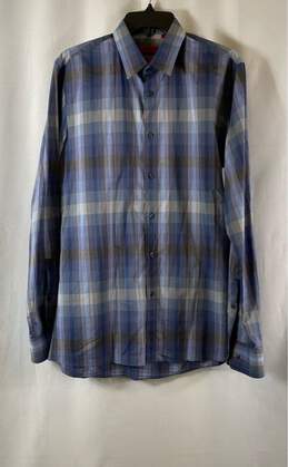 Hugo Boss Mens Multicolor Check Long Sleeve Slim Fit Button-Up Shirt Size Large