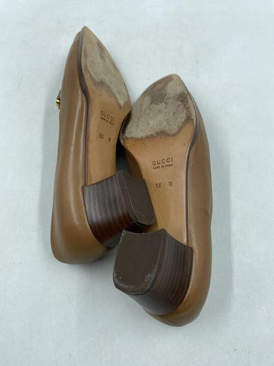 Authentic Gucci Bamboo Tan Loafers W 5.5B image number 5