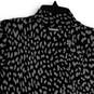 Womens Black Gray Animal Print Short Sleeve Mock Neck Pullover Sweater Sz S image number 4