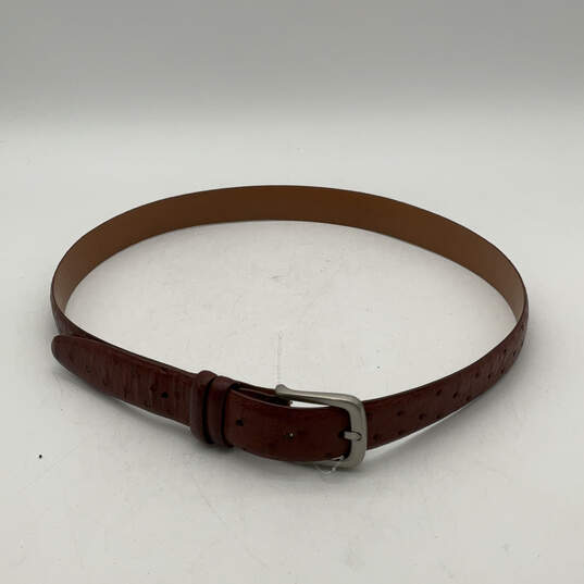 NWT Mens 35016 Brown Leather Adjustable Metal Buckle Waist Belt Size 38 image number 1