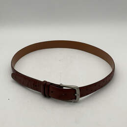 NWT Mens 35016 Brown Leather Adjustable Metal Buckle Waist Belt Size 38
