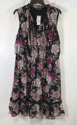 NWT Lane Bryant Womens Multicolor Floral Sleeveless Fit & Flare Dress Size 14