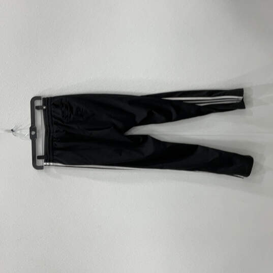 Mens Black Regular Fit Flat Front Elastic Waist Pull-On Track Pants Size S image number 2
