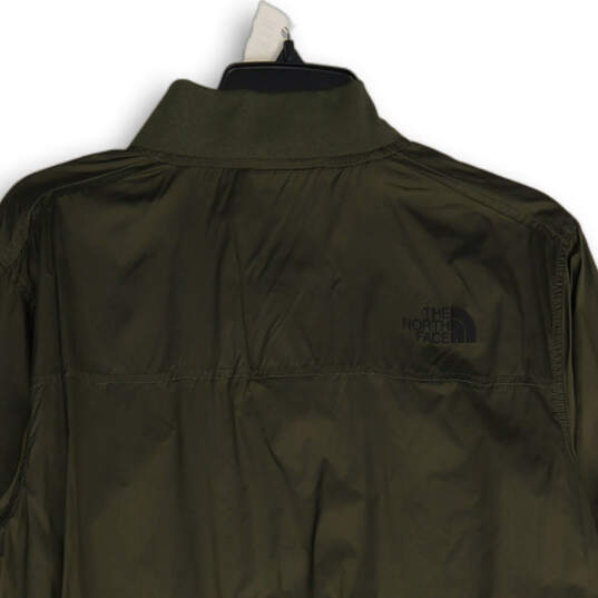 Mens Green Long Sleeve Zipper Pocket Bomber Jacket Size Small image number 4