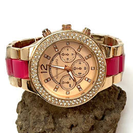 Designer Michael Kors Gold-Tone Strap Chronograph Dial Analog Wristwatch