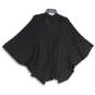 NWT Womens Black Knitted Open Front Poncho Cardigan Sweater One Size image number 2
