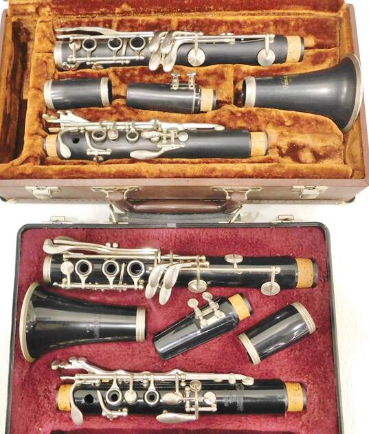 Selmer CL300 and Henkin Brand Student B Flat Clarinets w/ Accessories (Set of 2) image number 1