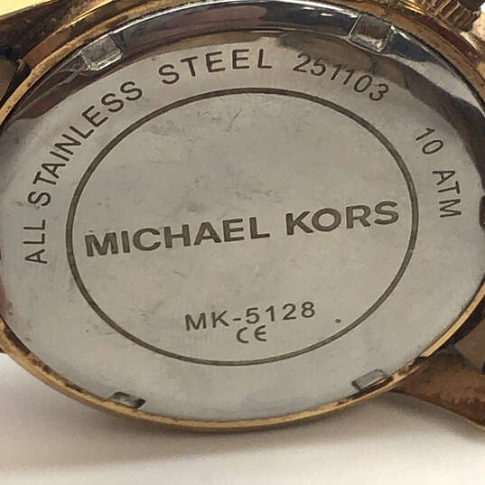 Designer Michael Kors MK-5128 Rose Gold-Tone 10 ATM Chronograph WristWatch image number 4