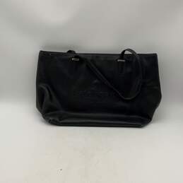 Kate Spade Womens Black Leather Double Handle Inner Zipper Pocket Tote Bag Purse