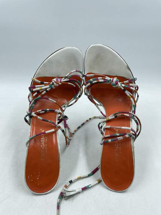 Authentic Dolce & Gabbana White Wrap Sandals W 9 image number 6