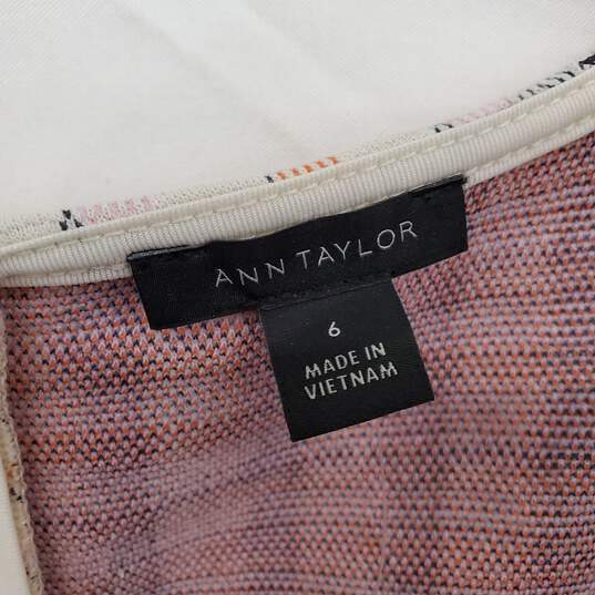 Ann Taylor Beige  & Pink Cotton Blend Knit Shift Dress WM Size 6 NWT image number 3