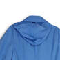Womens Blue Drawstring Waist Long Sleeve Hooded Jacket Size Medium image number 4