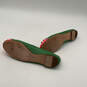 Womens Green Leather Round Toe Embellished Slip-On Ballet Flats Size 8 M image number 4