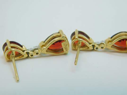 Buy the 10K Yellow Gold Garnet & Diamond Accent Drop Dangle Earrings 2 ...