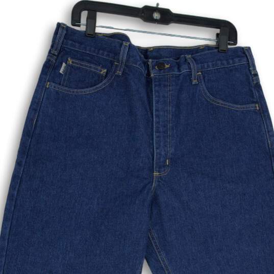 NWT Mens Blue Denim Dark Wash Relaxed Fit Straight Leg Jeans Size 36X32 image number 3
