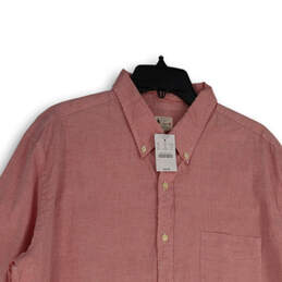 NWT Mens Pink Collared Long Sleeve Button-Up Shirt Size X-Large