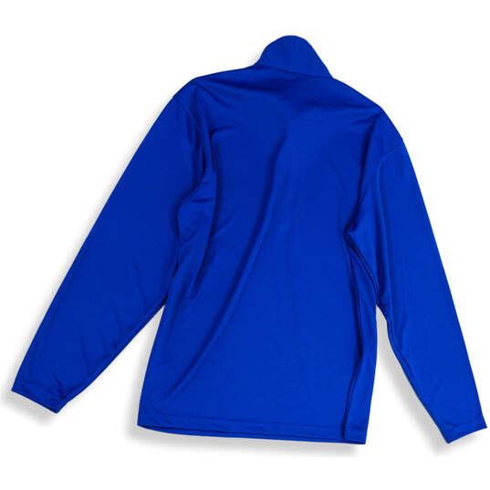 NWT Mens Blue Long Sleeve 1/4 Zip Mock Neck Pullover T-Shirt Size Medium image number 2