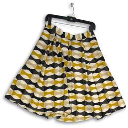 Kate Spade Womens Multicolor Geometric Knee Length Side Zip Pleated Skirt Size 8