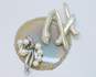 Vintage & Artisan 925 White Faux Pearls Abstract Swirl & Puffed H Initial Monogram Brooches Variety 13.5g image number 1