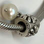 Designer Pandora S925 ALE Sterling Silver White Pearl Charm Bracelet image number 4
