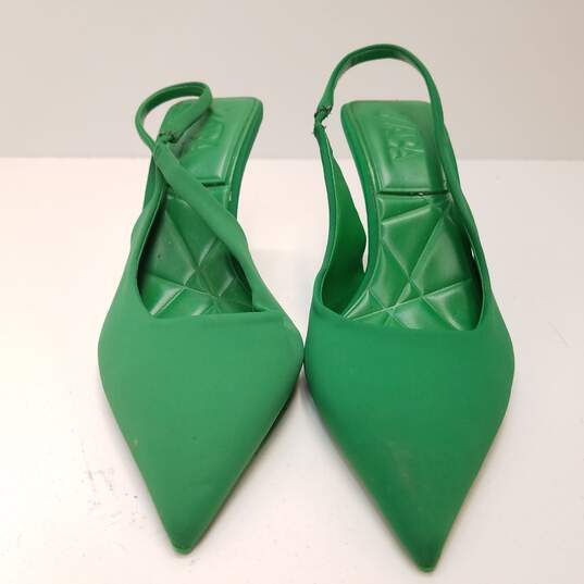 Zara Slingback Women's Heels Green Size 37/6.5US image number 2