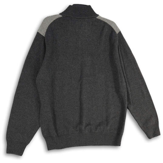 NWT Mens Gray Knitted Mock Neck Long Sleeve Pullover Sweater Size XL image number 2