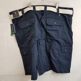 Men's navy cotton cargo shorts with belt size 48 nwt