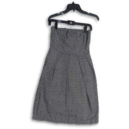 Womens Blue Polka Dot Strapless Back Zip Knee Length A-Line Dress Size 0