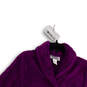 Womens Purple Long Sleeve Shawl Collar Front Button Faux Fur Coat Size S image number 3