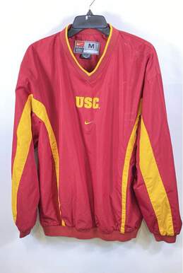 Nike Mens Red USC Trojans Football Pullover Windbreaker Jacket Size Medium