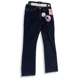 NWT Womens Blue Denim Medium Wash Curvy Fit Bootcut Jeans Size 10 Reg
